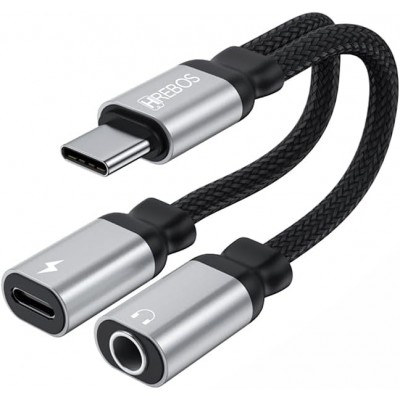 Adaptador Hrebos USB-C Para USB-C + Fone P2 - HS-229