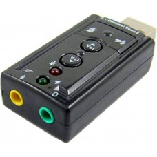 Adaptador USB de Som Virtual 7.1 MD9 Preto