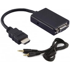 Cabo Adaptador de Vídeo - HDMI > VGA - (c/ áudio) - Preto - MD9